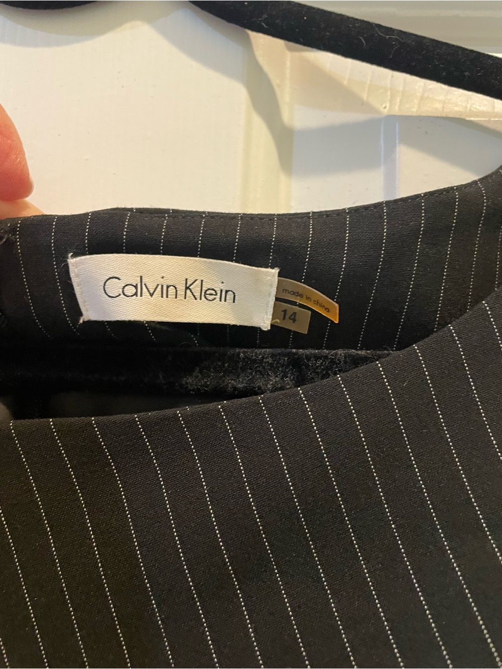 Calvin Klein Black Pinstripe Dress size 14